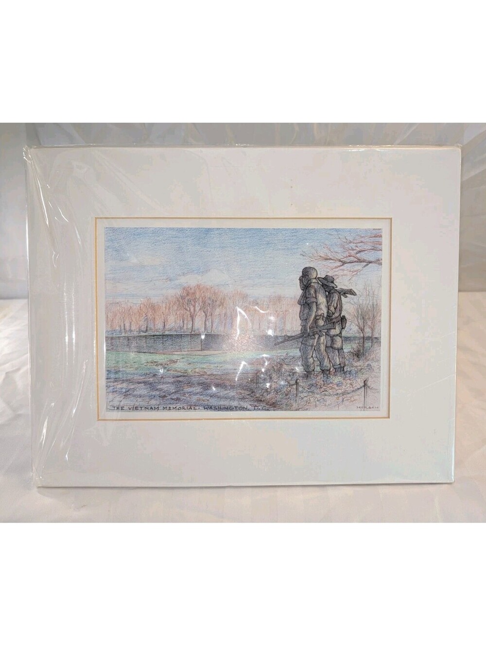 1999 The Vietnam Memorial Lithograph by Frank Morgan, Matted Print from The Stud